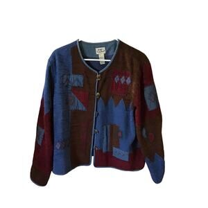 Korea City Blues Womens Patchwork Design Jacket Size XL  Jacket Lined